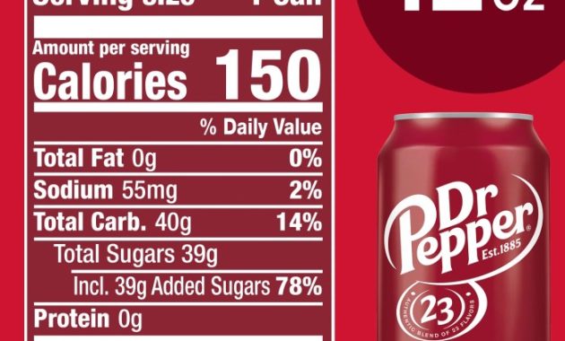 2 liter dr pepper nutrition facts