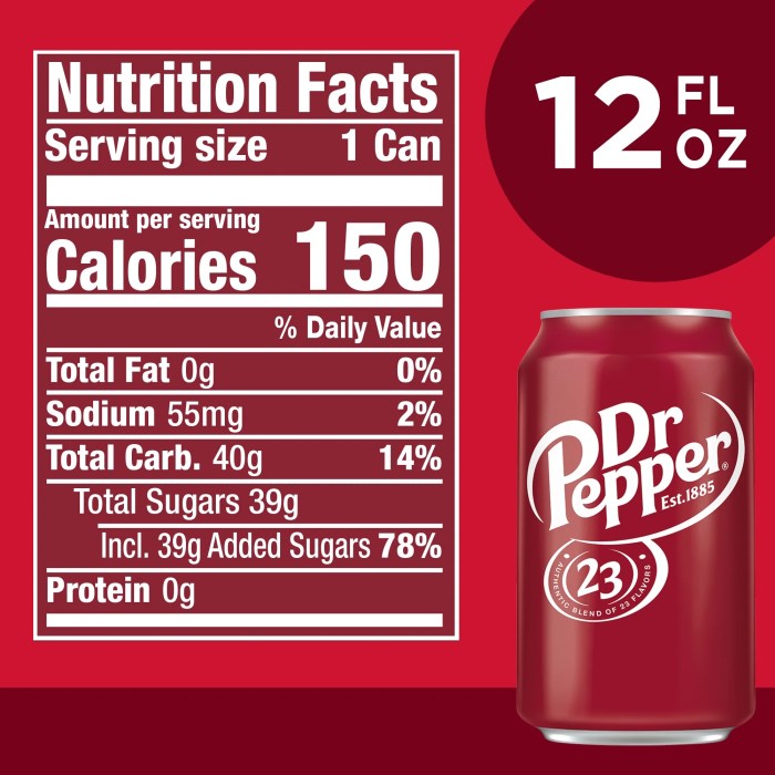 2 liter dr pepper nutrition facts