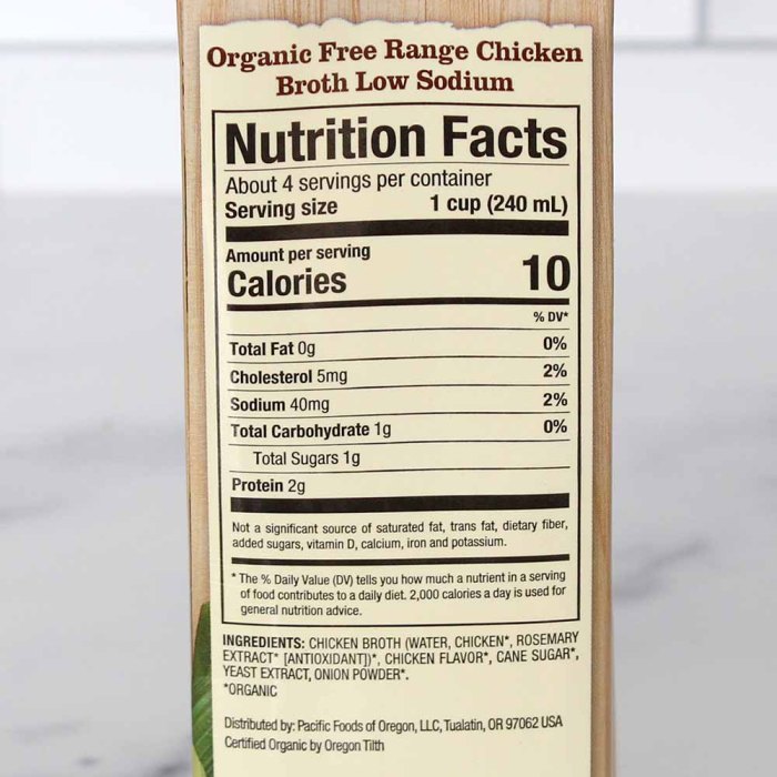 Caldo de pollo nutrition facts